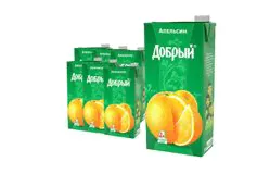 Сок Добрый апельсин, 2л, Тетрапак [упаковка 6шт.]