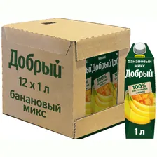 Напиток сокосодержащий Добрый Банановый микс обогащённый провитамином А, 1л