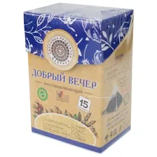 Чай черный Фабрика здоровых продуктов Добрый вечер Восстанавливающий в пирамидках, 15 шт.
