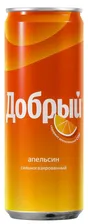 Напиток Апельсин с витамином С Добрый безалкогольный сильногазированный 0,33л