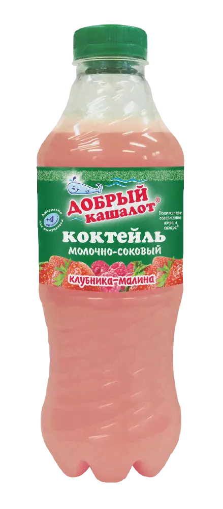 Молочно-соковый коктейль Клубника-Малина Добрый Кашалот 930 г.