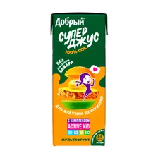 Сок Добрый СУПЕР ДЖУС 0,2л Мультифрукт