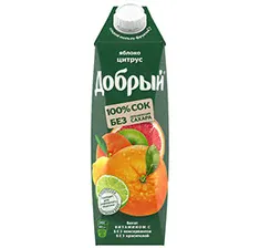 Сок Добрый Яблоко, апельсин, мандарин 1л