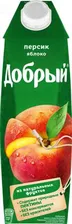 Сок «Добрый Персик-Яблоко» тетра пак, 1 л